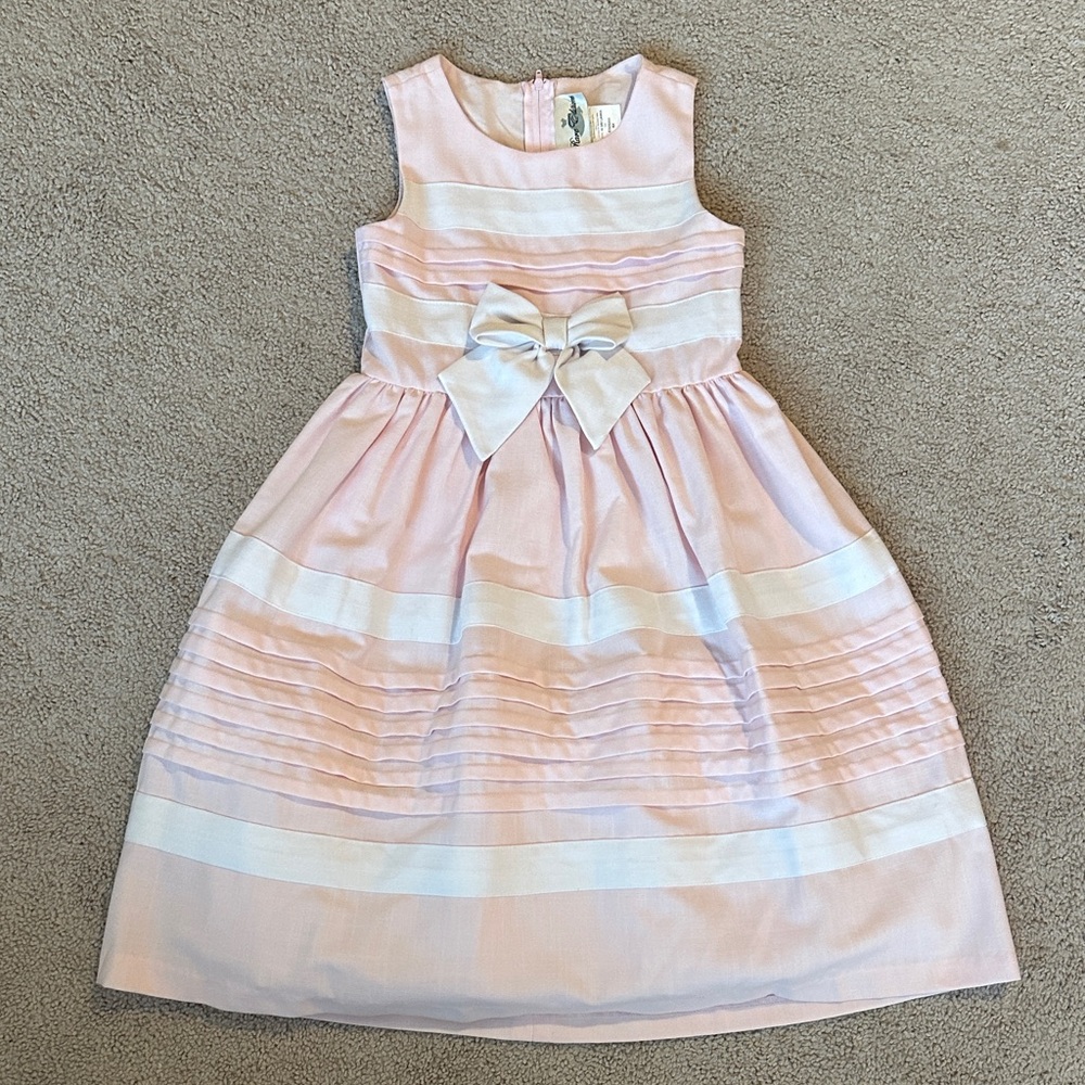 Rare Editions Pink and White Formal Dress for Kids- Size 6